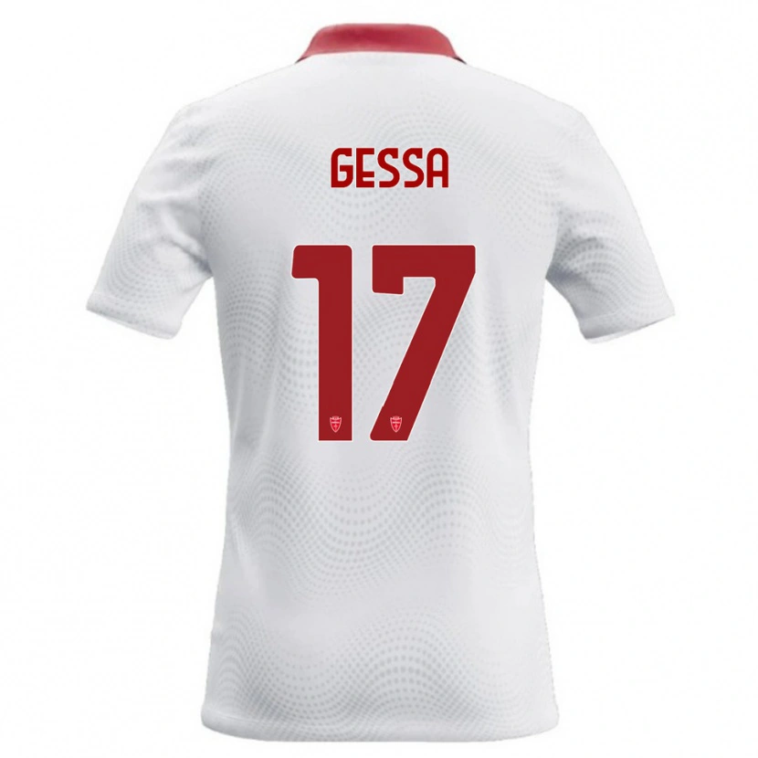 Danxen Barn Francesco Gessa #17 Vit Röd Bortatröja Matchtröjor 2026/27 Tröjor T-Tröja