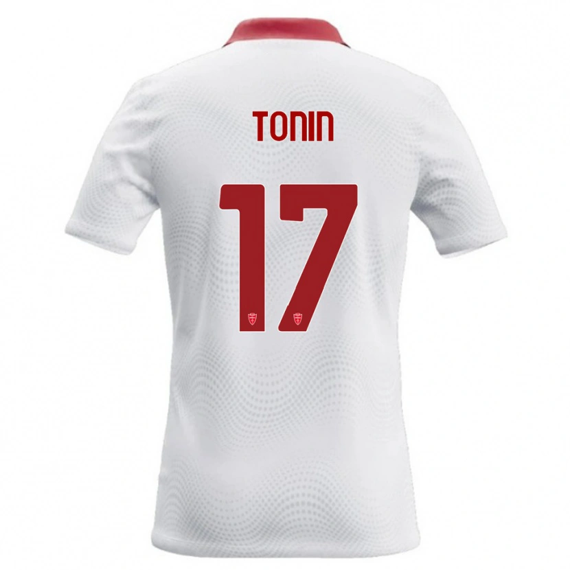 Danxen Barn Andrea Tonin #17 Vit Röd Bortatröja Matchtröjor 2026/27 Tröjor T-Tröja
