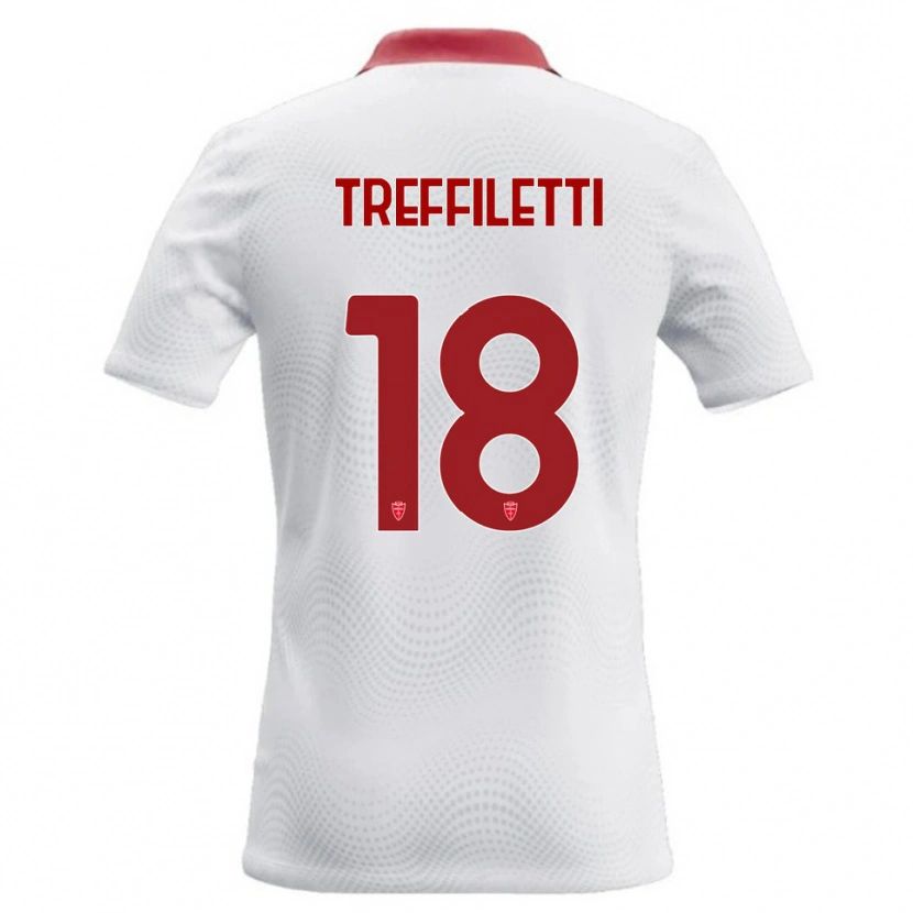 Danxen Barn Danilo Treffiletti #18 Vit Röd Bortatröja Matchtröjor 2026/27 Tröjor T-Tröja