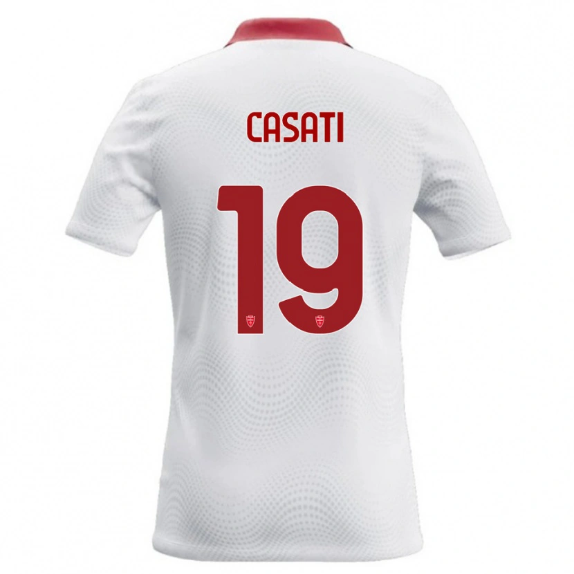 Danxen Barn Leonardo Casati #19 Vit Röd Bortatröja Matchtröjor 2026/27 Tröjor T-Tröja