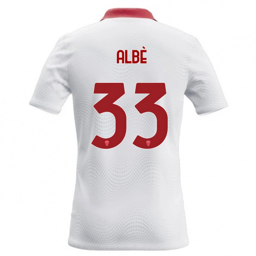 Danxen Barn Simone Albè #33 Vit Röd Bortatröja Matchtröjor 2026/27 Tröjor T-Tröja