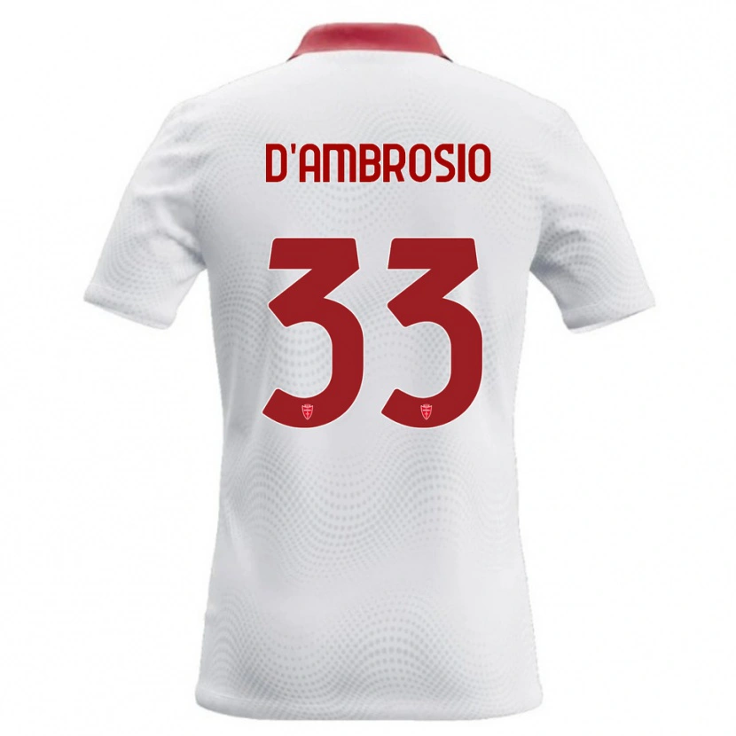 Danxen Barn Danilo D'ambrosio #33 Vit Röd Bortatröja Matchtröjor 2026/27 Tröjor T-Tröja
