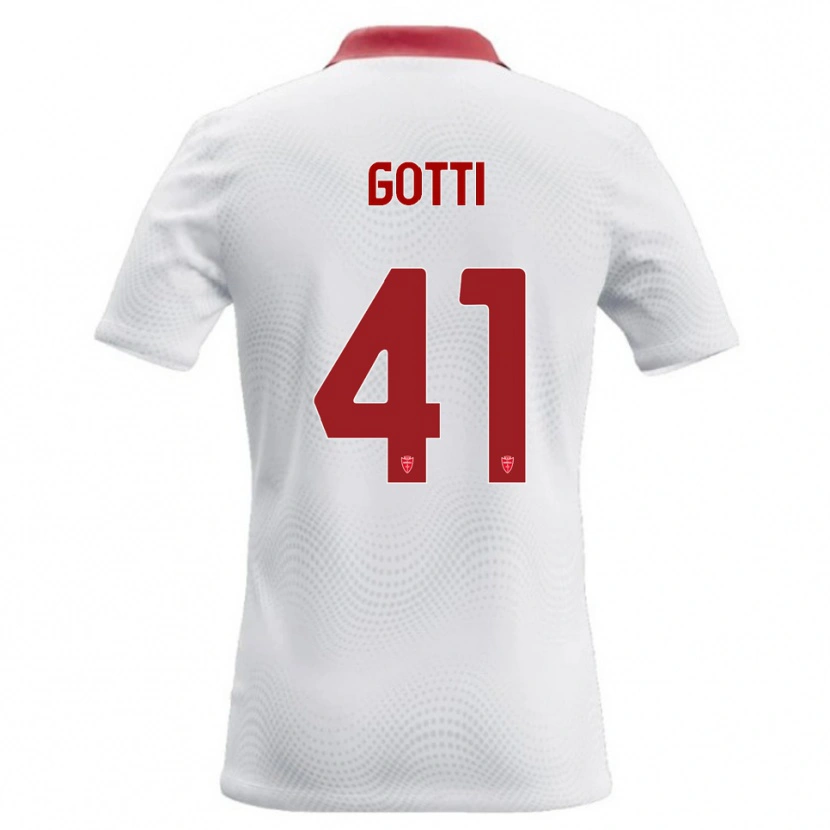 Danxen Barn Andrea Gotti #41 Vit Röd Bortatröja Matchtröjor 2026/27 Tröjor T-Tröja