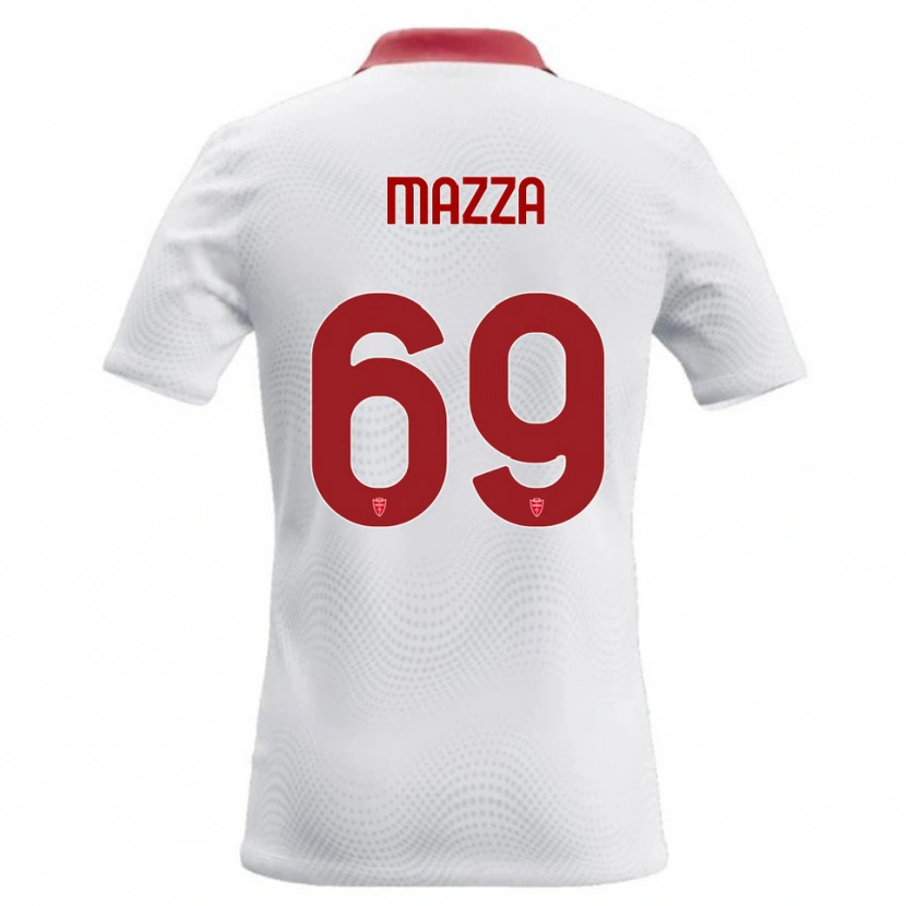 Danxen Barn Andrea Mazza #69 Vit Röd Bortatröja Matchtröjor 2026/27 Tröjor T-Tröja