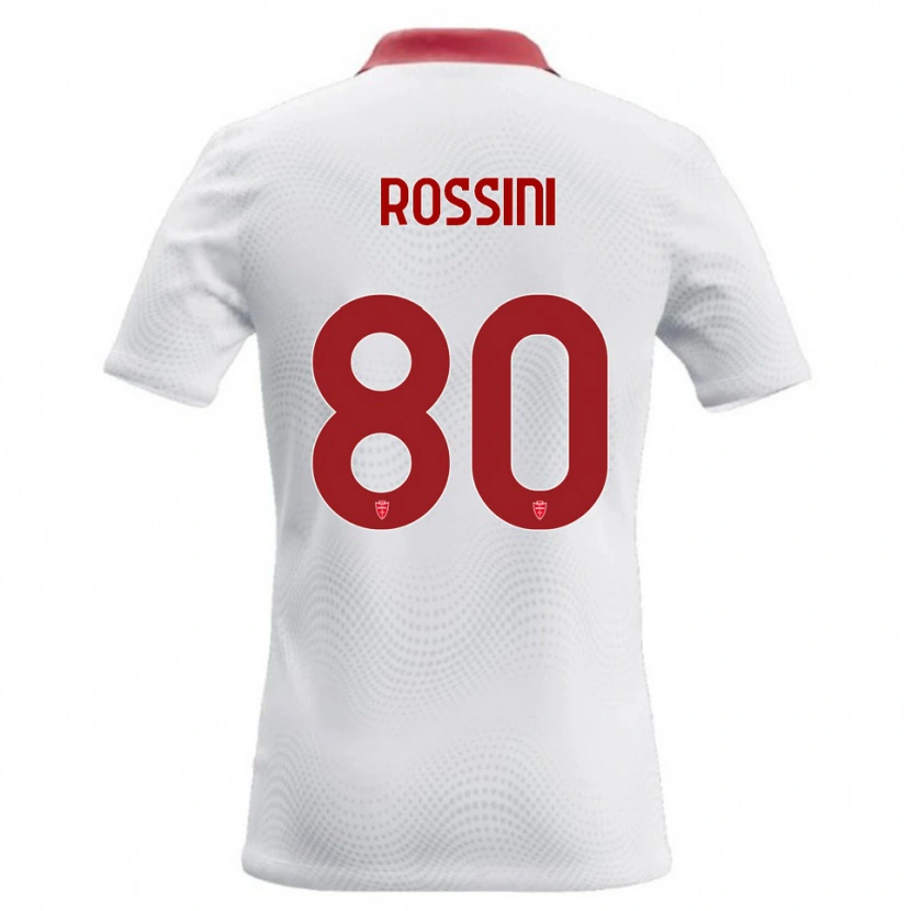 Danxen Barn Luca Rossini #80 Vit Röd Bortatröja Matchtröjor 2026/27 Tröjor T-Tröja