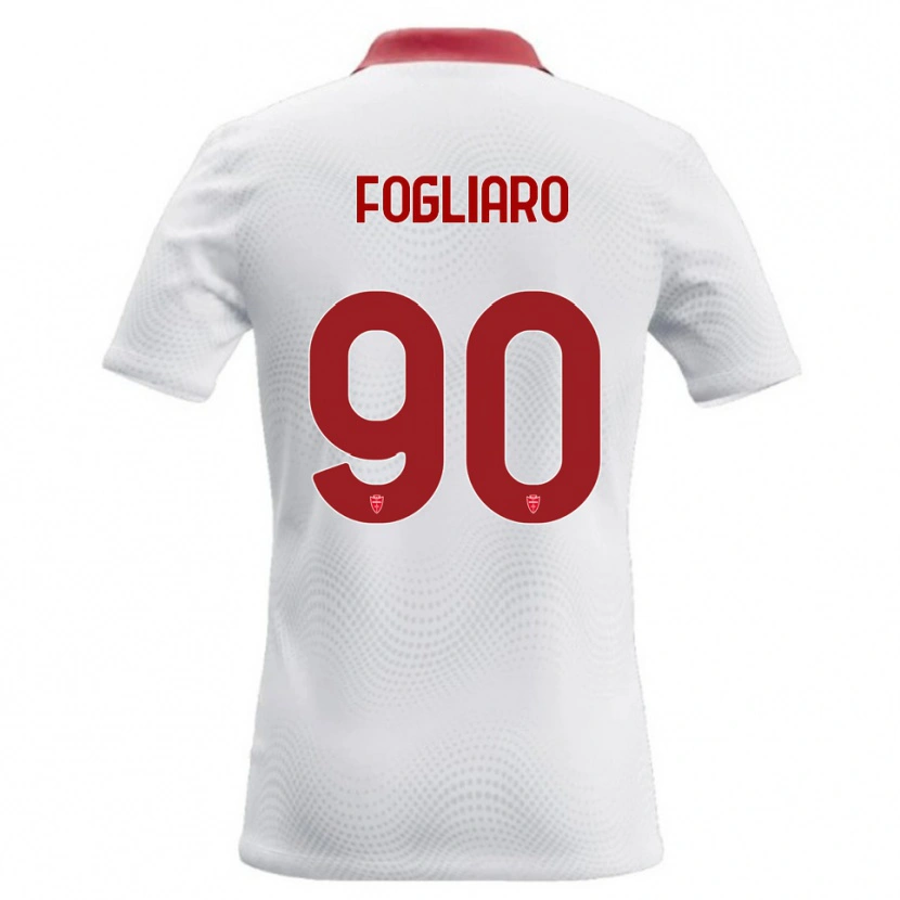 Danxen Barn Christian Fogliaro #90 Vit Röd Bortatröja Matchtröjor 2026/27 Tröjor T-Tröja