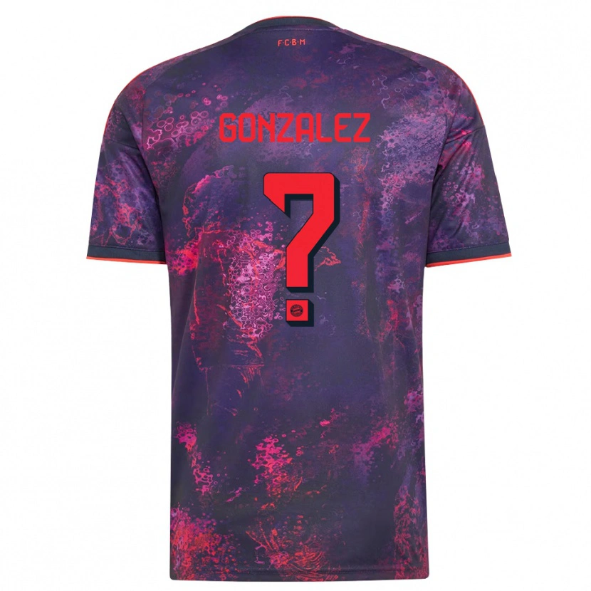 Danxen Barn Gabriel Gonzalez #0 Lila Röd Tredjesatsen Matchtröjor 2026/27 Tröjor T-Tröja