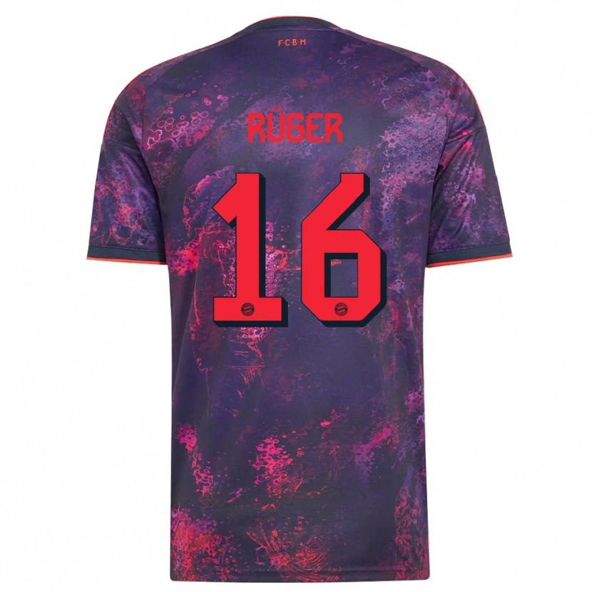Danxen Barn Kurt Rüger #16 Lila Röd Tredjesatsen Matchtröjor 2026/27 Tröjor T-Tröja