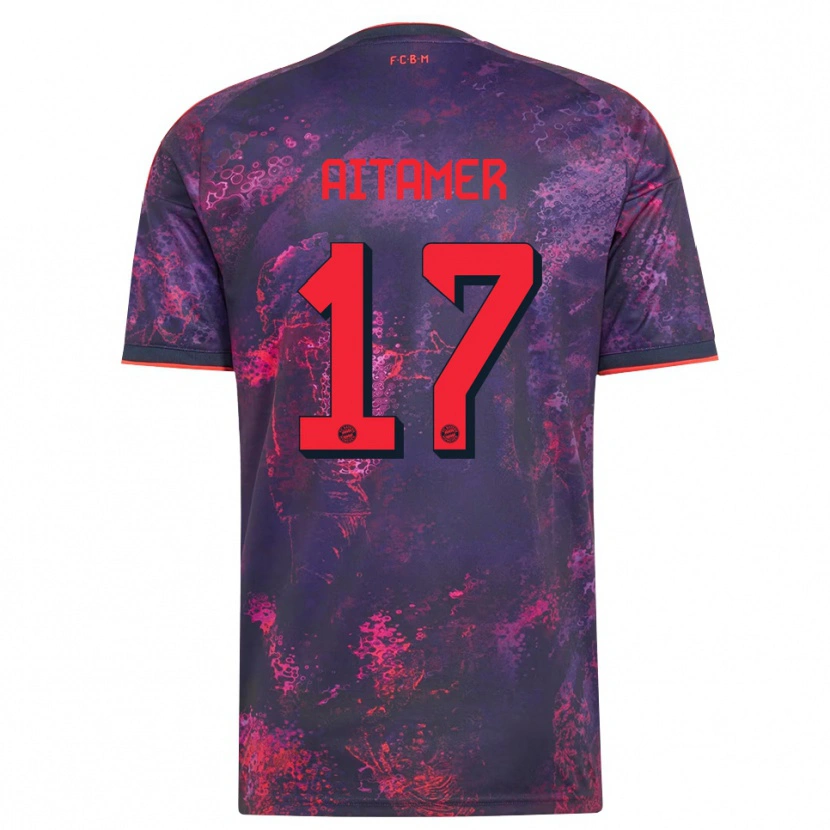 Danxen Barn Younes Aitamer #17 Lila Röd Tredjesatsen Matchtröjor 2026/27 Tröjor T-Tröja