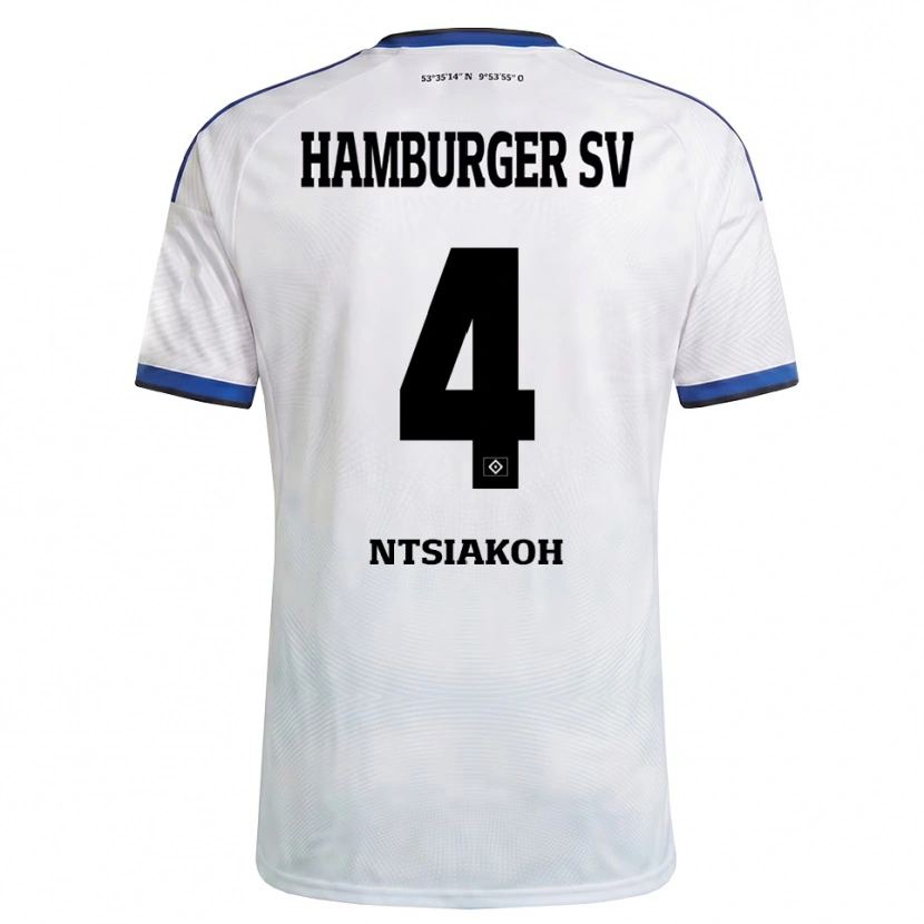 Danxen Män Emmanuel Ntsiakoh #4 Vit Svart Blå Hemmatröja Matchtröjor 2026/27 Tröjor T-Tröja