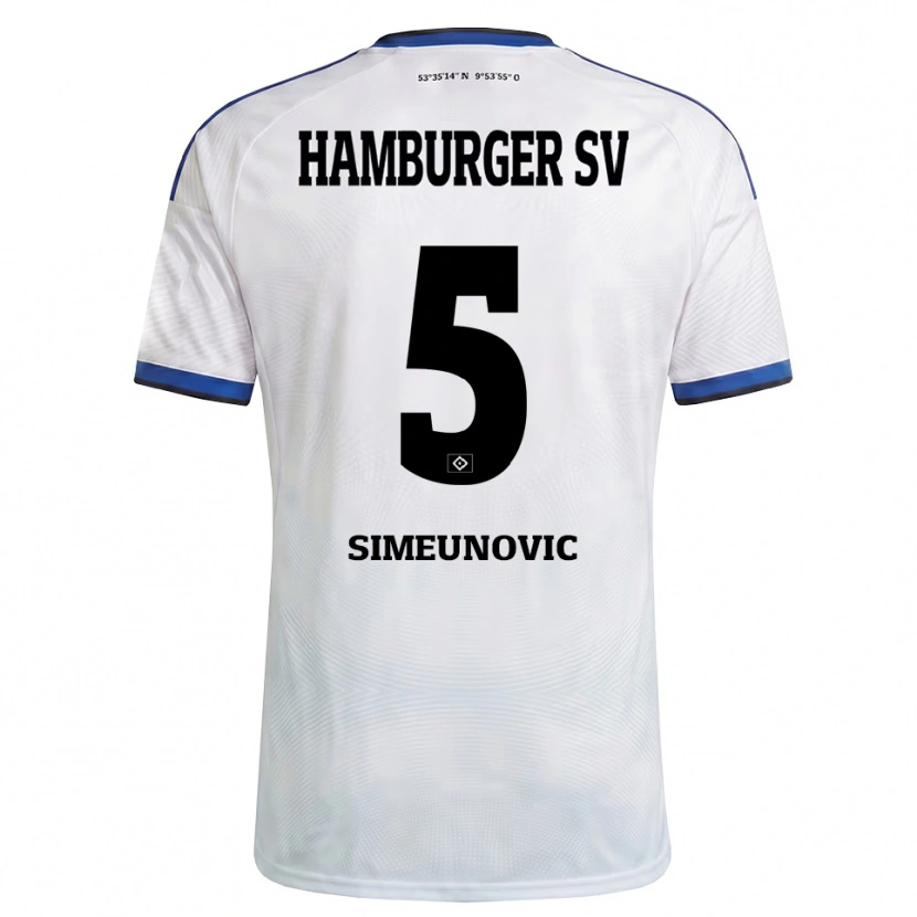 Danxen Män Denis Simeunovic #5 Vit Svart Blå Hemmatröja Matchtröjor 2026/27 Tröjor T-Tröja
