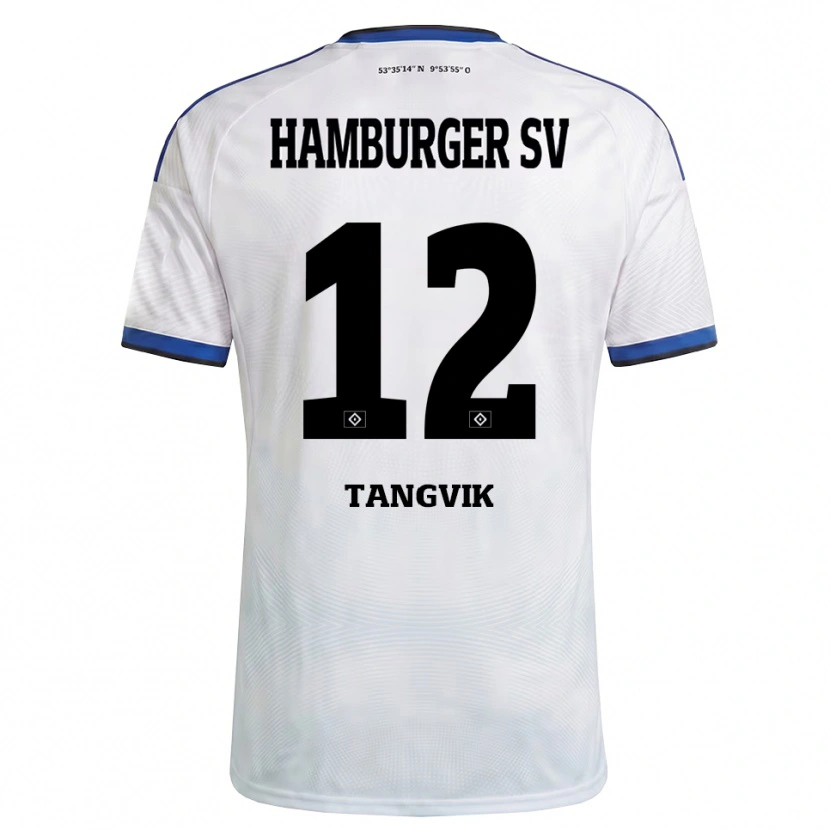 Danxen Män Sander Tangvik #12 Vit Svart Blå Hemmatröja Matchtröjor 2026/27 Tröjor T-Tröja