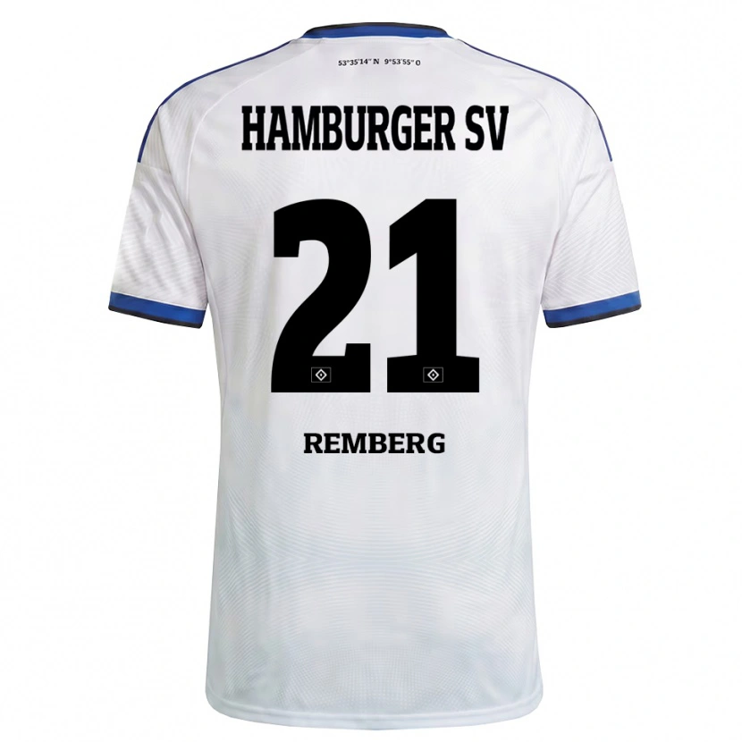 Danxen Män Nicolai Remberg #21 Vit Svart Blå Hemmatröja Matchtröjor 2026/27 Tröjor T-Tröja