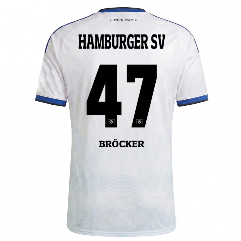 Danxen Män Mads Bröcker #47 Vit Svart Blå Hemmatröja Matchtröjor 2026/27 Tröjor T-Tröja