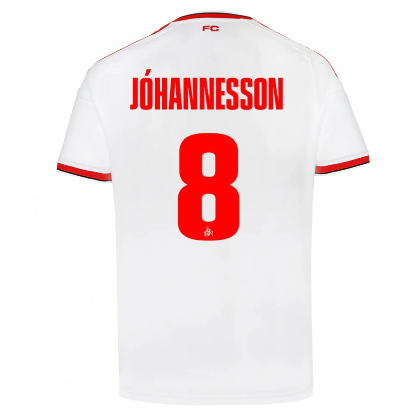 Danxen Män Ísak Jóhannesson #8 Vit Röd Svart Hemmatröja Matchtröjor 2026/27 Tröjor T-Tröja