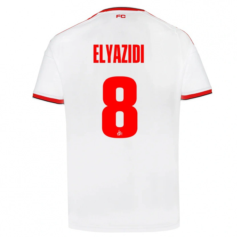 Danxen Män Ilias Elyazidi #8 Vit Röd Svart Hemmatröja Matchtröjor 2026/27 Tröjor T-Tröja