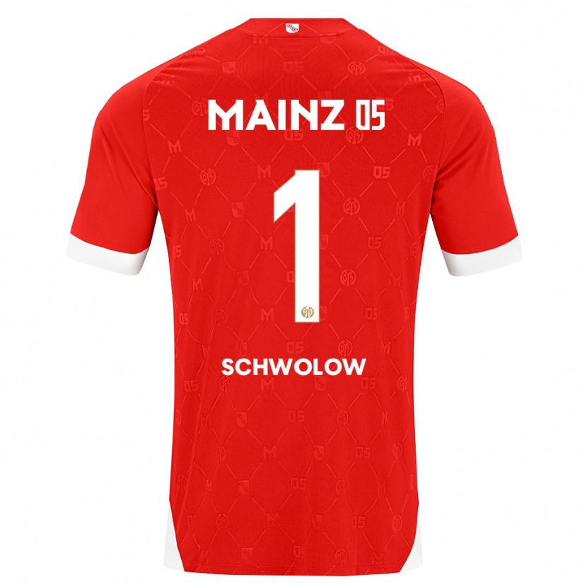 Danxen Män Alexander Schwolow #1 Röd Vit Hemmatröja Matchtröjor 2026/27 Tröjor T-Tröja