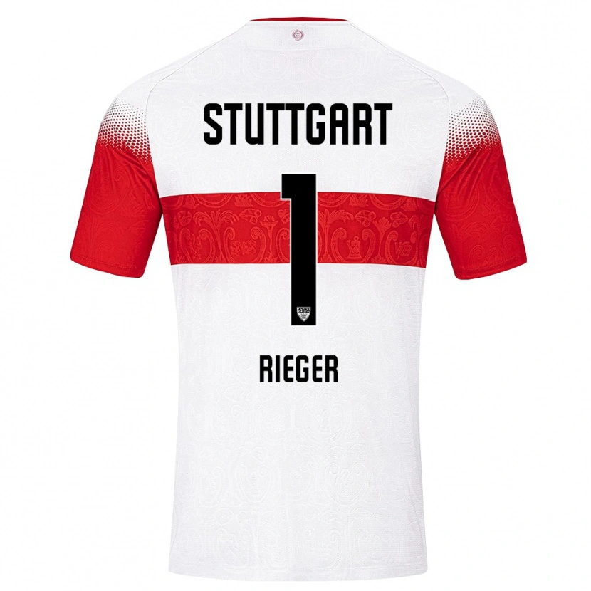 Danxen Män Nico Rieger #1 Vit Röd Gul Hemmatröja Matchtröjor 2026/27 Tröjor T-Tröja