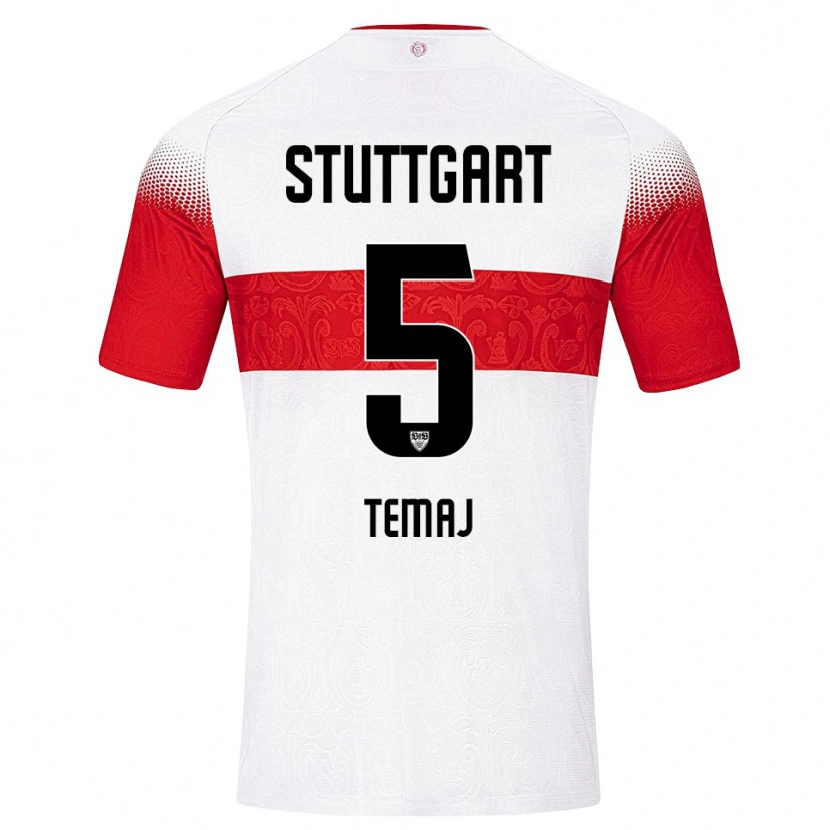 Danxen Män Laureta Temaj #5 Vit Röd Gul Hemmatröja Matchtröjor 2026/27 Tröjor T-Tröja