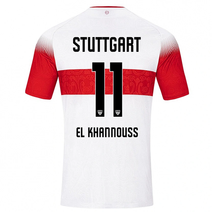 Danxen Män Bilal El Khannouss #11 Vit Röd Gul Hemmatröja Matchtröjor 2026/27 Tröjor T-Tröja
