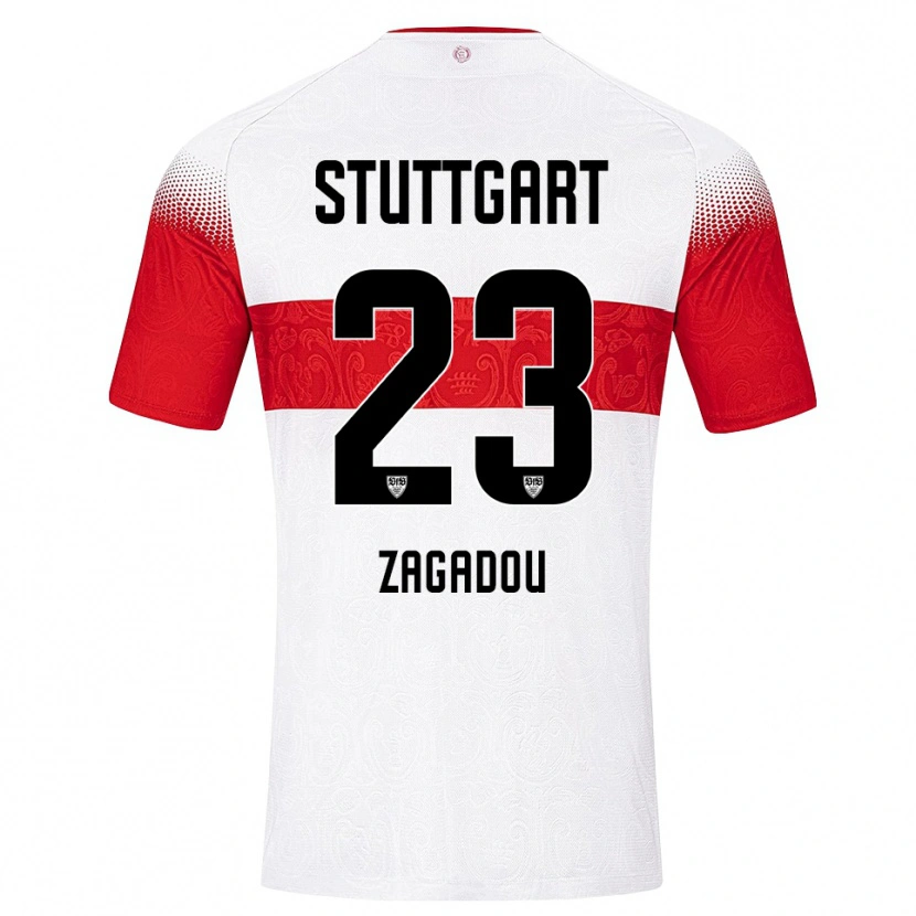 Danxen Män Dan-Axel Zagadou #23 Vit Röd Gul Hemmatröja Matchtröjor 2026/27 Tröjor T-Tröja