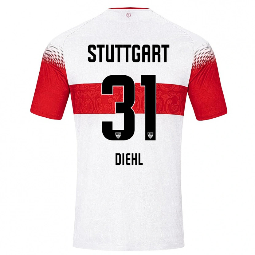 Danxen Män Justin Diehl #31 Vit Röd Gul Hemmatröja Matchtröjor 2026/27 Tröjor T-Tröja