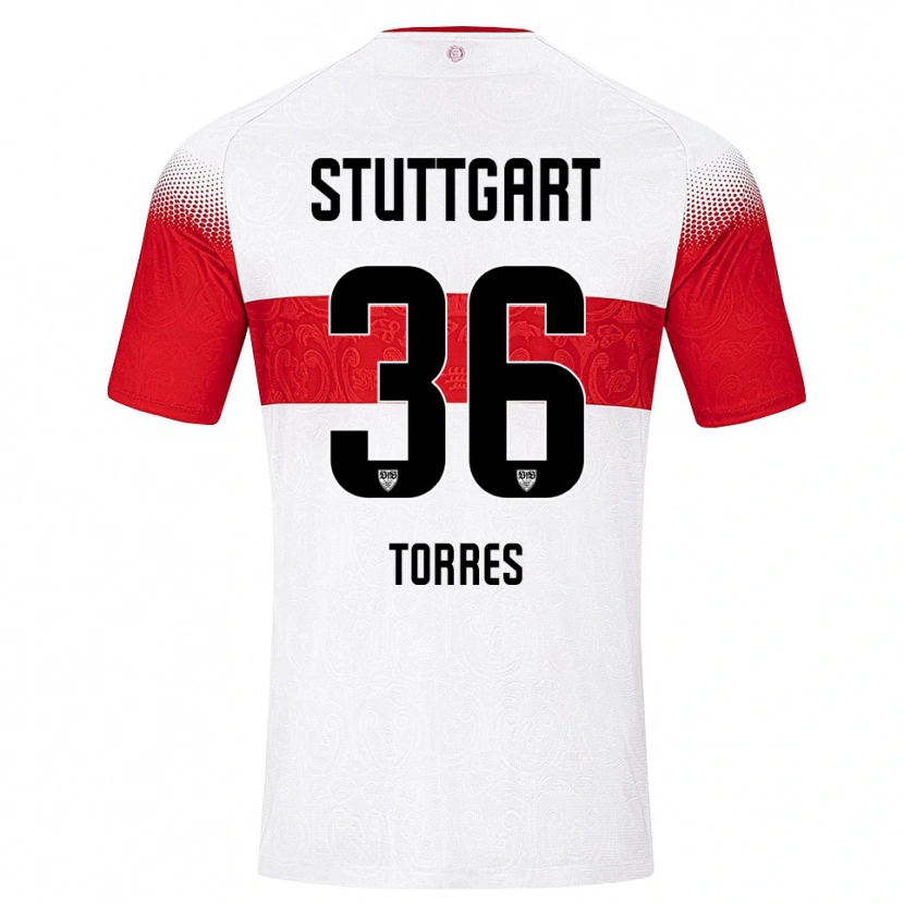 Danxen Män Yohann Torres #36 Vit Röd Gul Hemmatröja Matchtröjor 2026/27 Tröjor T-Tröja