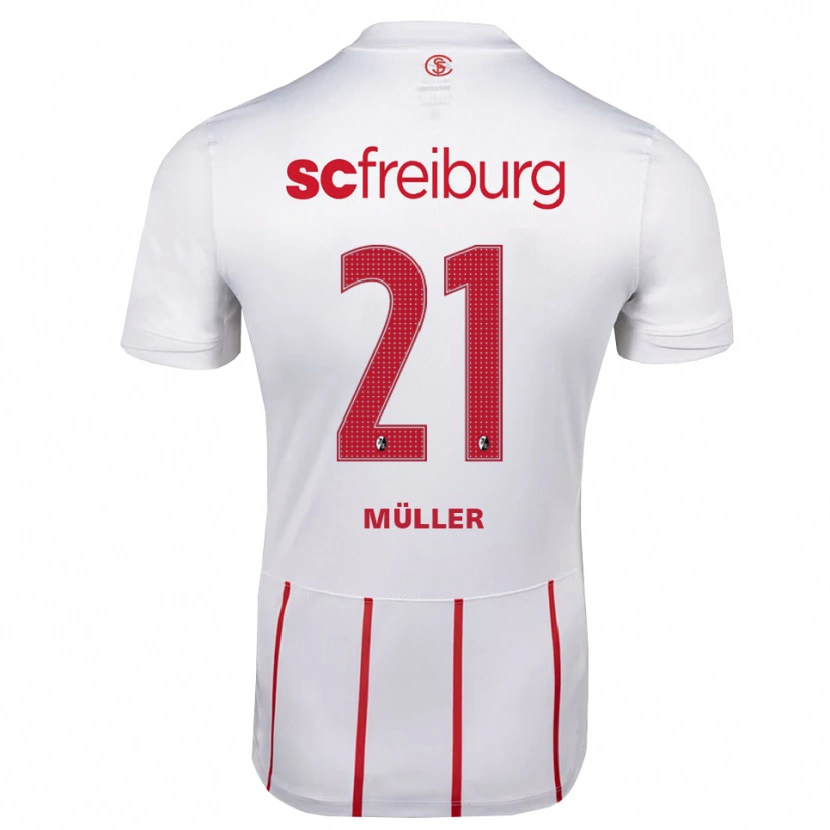 Danxen Män Florian Müller #21 Vit Röd Gul Bortatröja Matchtröjor 2026/27 Tröjor T-Tröja