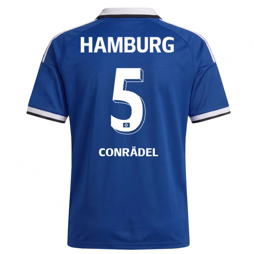 Danxen Män Tyron Conrädel #5 Vit Blå Bortatröja Matchtröjor 2026/27 Tröjor T-Tröja
