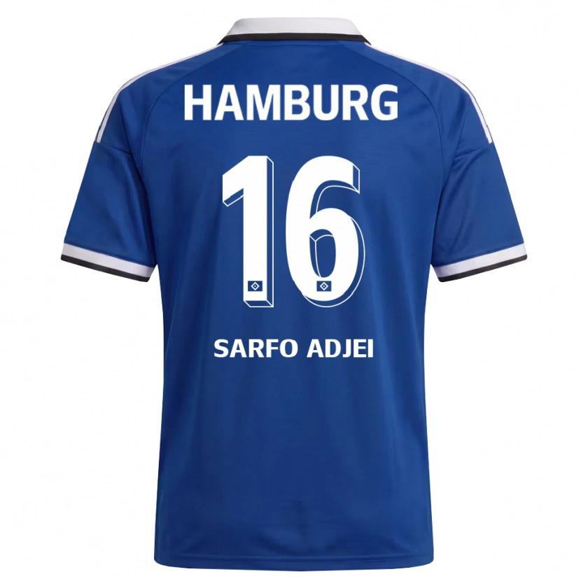 Danxen Män Maximilian Sarfo-Adjei #16 Vit Blå Bortatröja Matchtröjor 2026/27 Tröjor T-Tröja