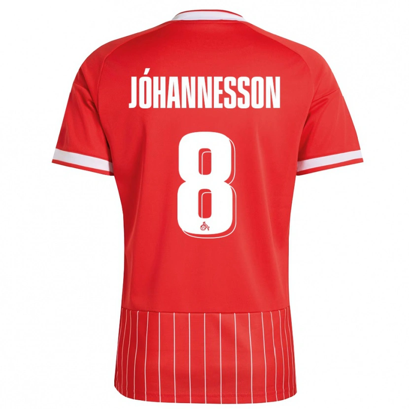 Danxen Män Ísak Jóhannesson #8 Röd Vit Grön Bortatröja Matchtröjor 2026/27 Tröjor T-Tröja