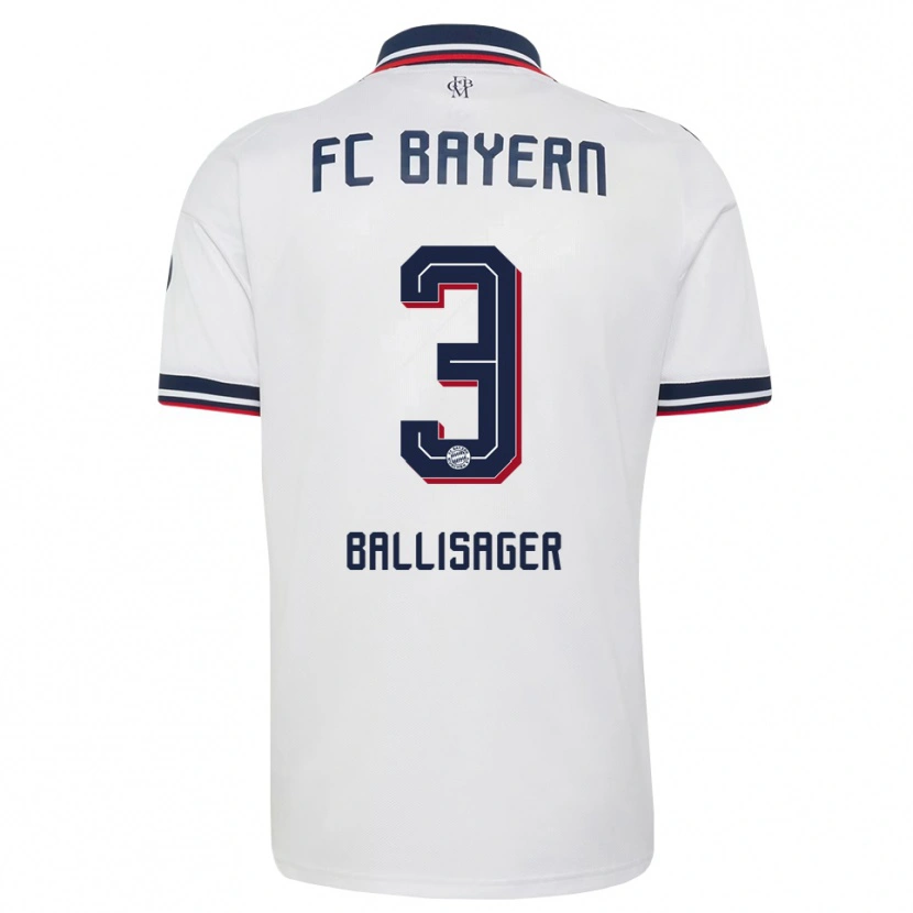 Danxen Män Stine Ballisager #3 Vit Grå Röd Bortatröja Matchtröjor 2026/27 Tröjor T-Tröja