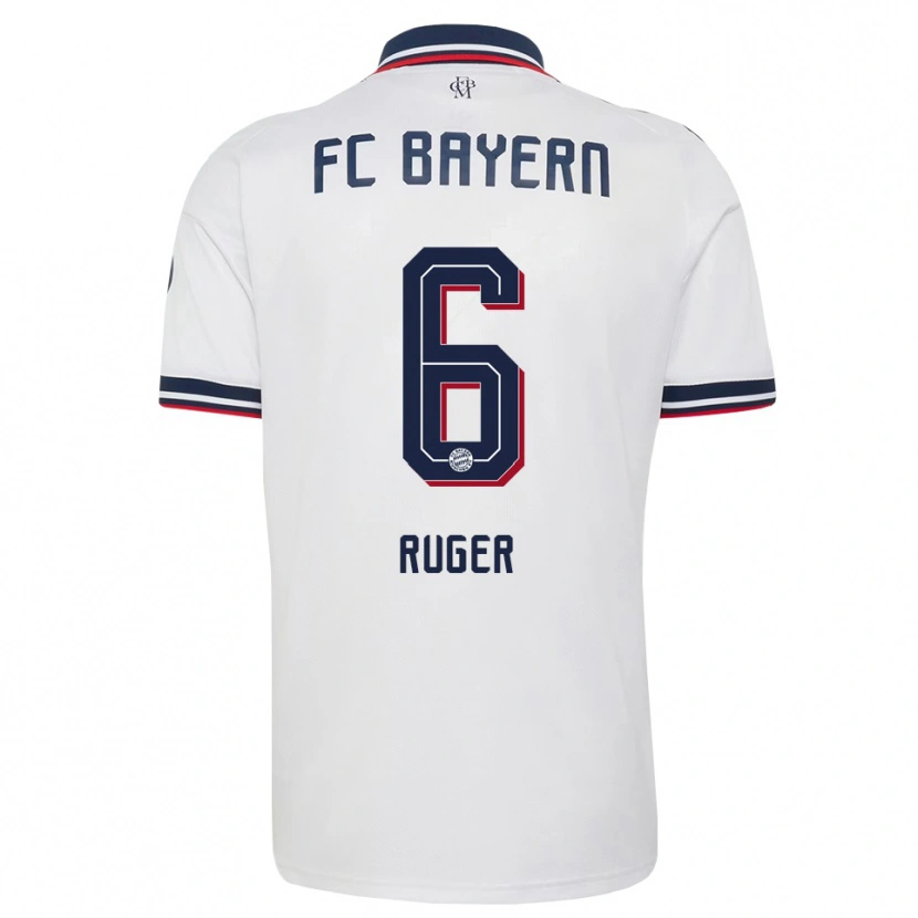 Danxen Män Kurt Ruger #6 Vit Grå Röd Bortatröja Matchtröjor 2026/27 Tröjor T-Tröja