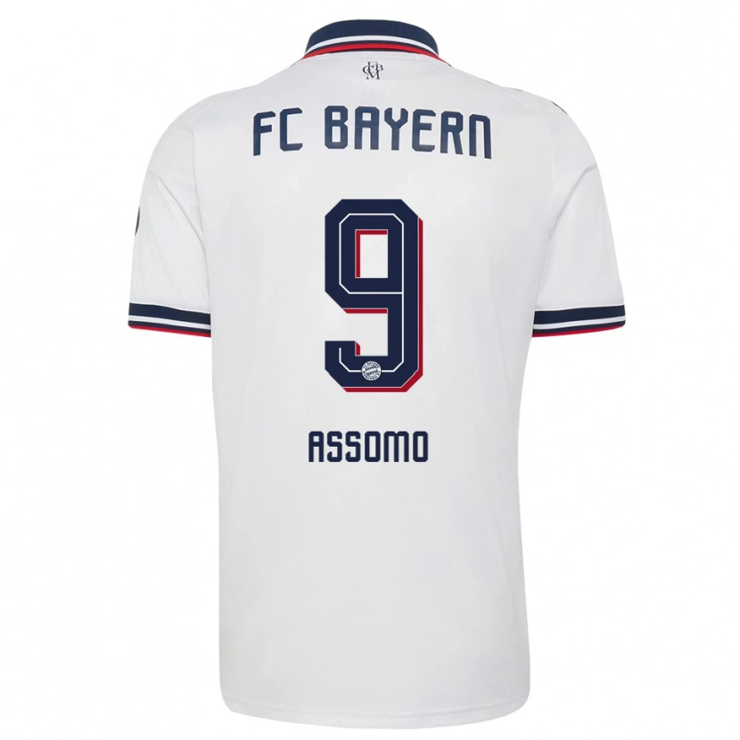 Danxen Män Bastian Assomo #9 Vit Grå Röd Bortatröja Matchtröjor 2026/27 Tröjor T-Tröja