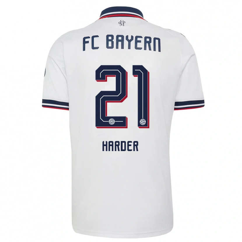 Danxen Män Pernille Harder #21 Vit Grå Röd Bortatröja Matchtröjor 2026/27 Tröjor T-Tröja