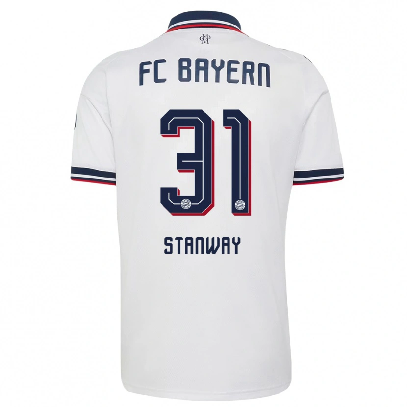 Danxen Män Georgia Stanway #31 Vit Grå Röd Bortatröja Matchtröjor 2026/27 Tröjor T-Tröja