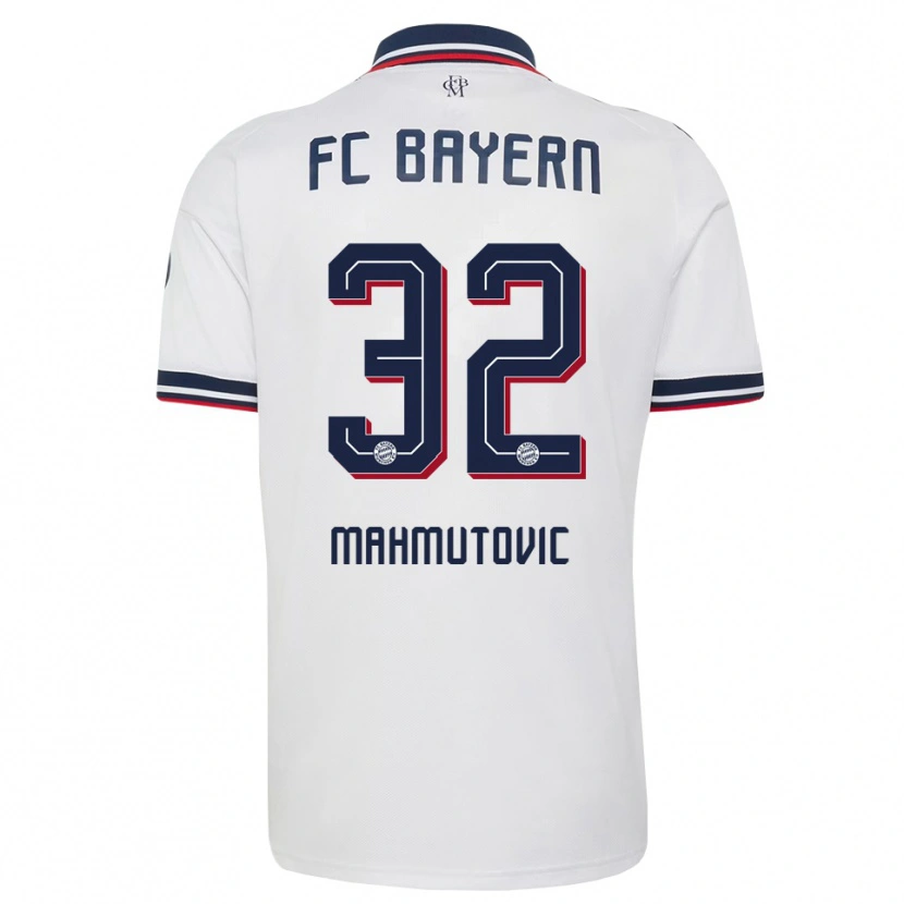 Danxen Män Ena Mahmutovic #32 Vit Grå Röd Bortatröja Matchtröjor 2026/27 Tröjor T-Tröja