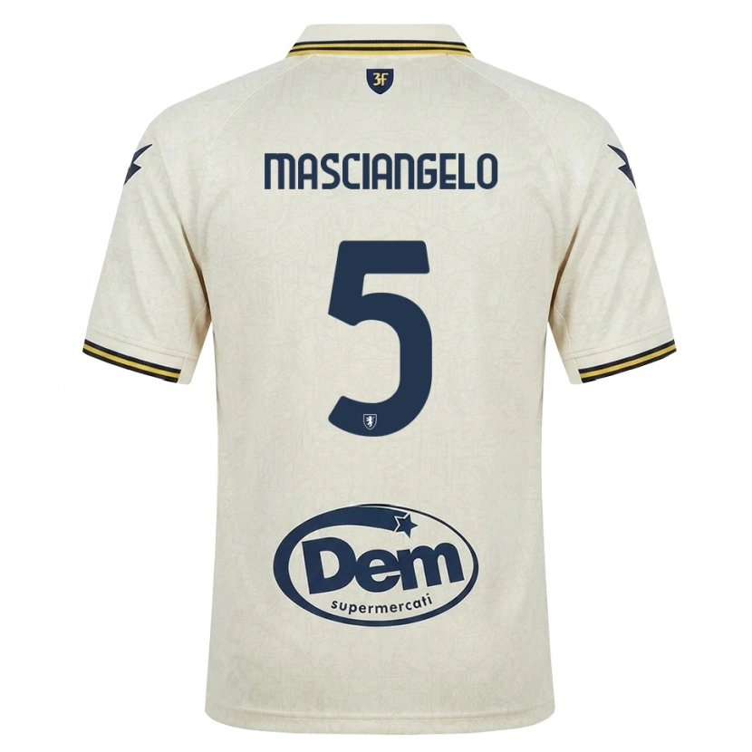 Danxen Män Edoardo Masciangelo #5 Oldlace Gul Svart Bortatröja Matchtröjor 2026/27 Tröjor T-Tröja