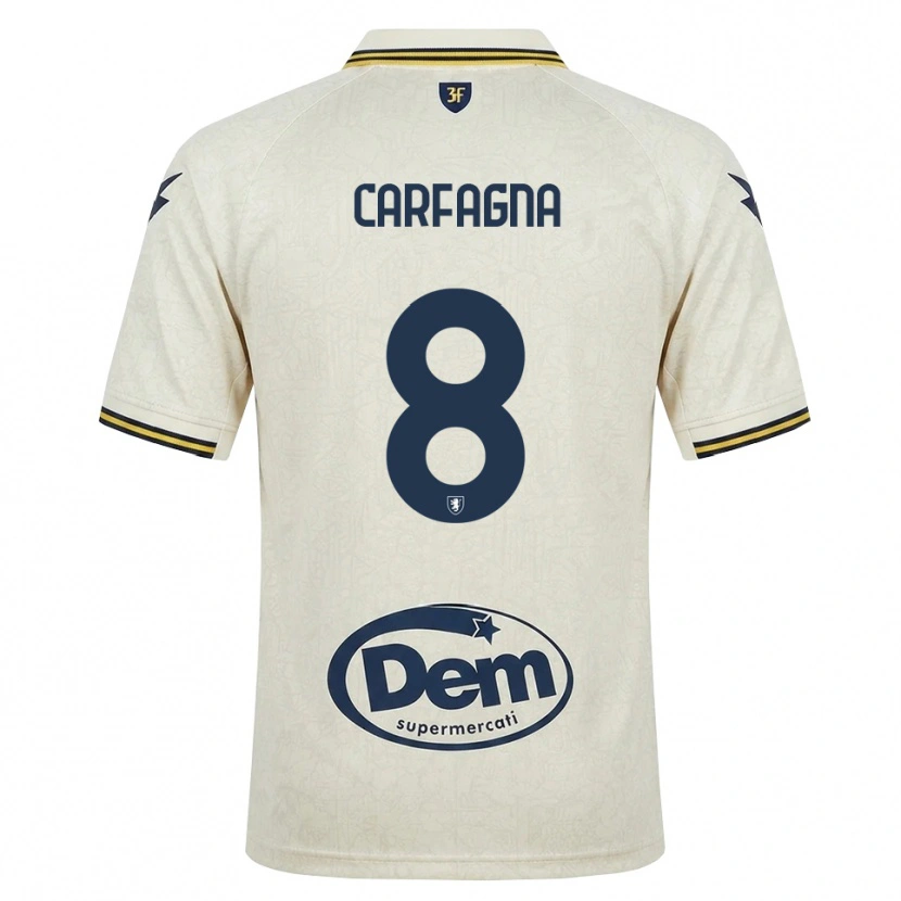Danxen Män Matteo Carfagna #8 Oldlace Gul Svart Bortatröja Matchtröjor 2026/27 Tröjor T-Tröja