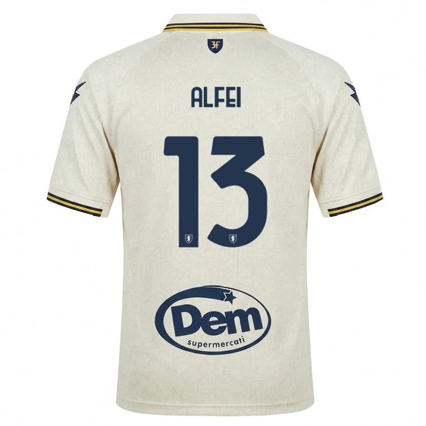 Danxen Män Francesco Alfei #13 Oldlace Gul Svart Bortatröja Matchtröjor 2026/27 Tröjor T-Tröja