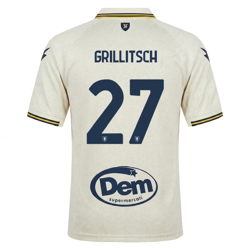 Danxen Män Florian Grillitsch #27 Oldlace Gul Svart Bortatröja Matchtröjor 2026/27 Tröjor T-Tröja