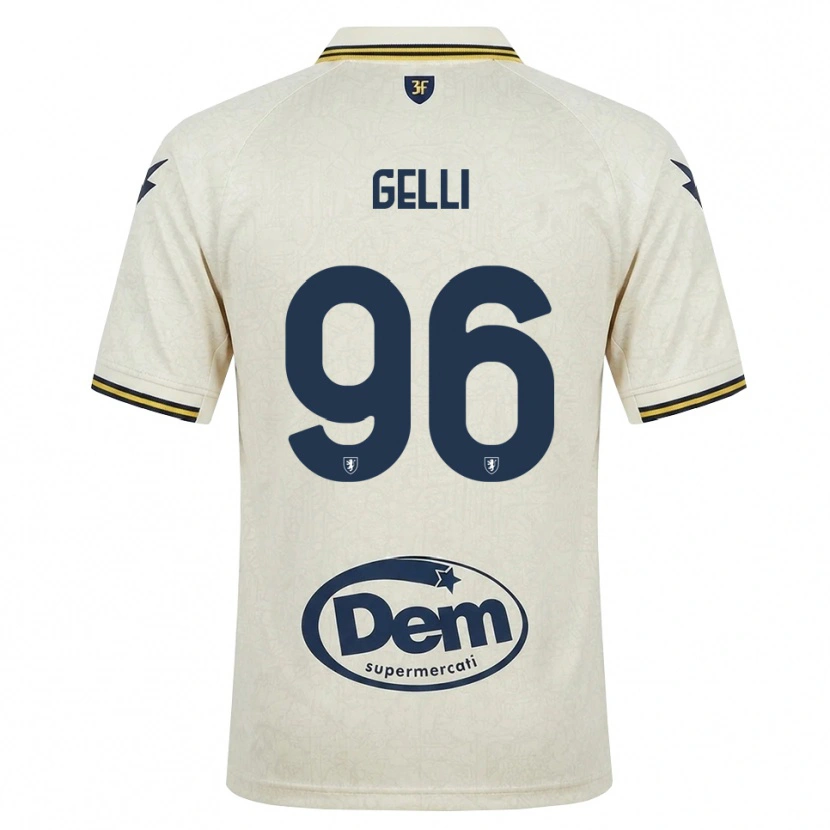 Danxen Män Francesco Gelli #96 Oldlace Gul Svart Bortatröja Matchtröjor 2026/27 Tröjor T-Tröja