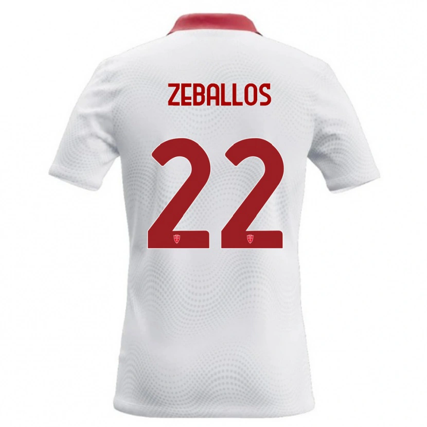 Danxen Kvinnor Exequiel Zeballos #22 Vit Röd Bortatröja Matchtröjor 2026/27 Tröjor T-Tröja