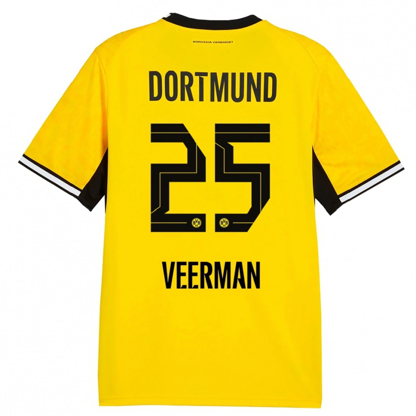 Danxen Kvinnor Joey Veerman #25 Gul Svart Vit Hemmatröja Matchtröjor 2026/27 Tröjor T-Tröja