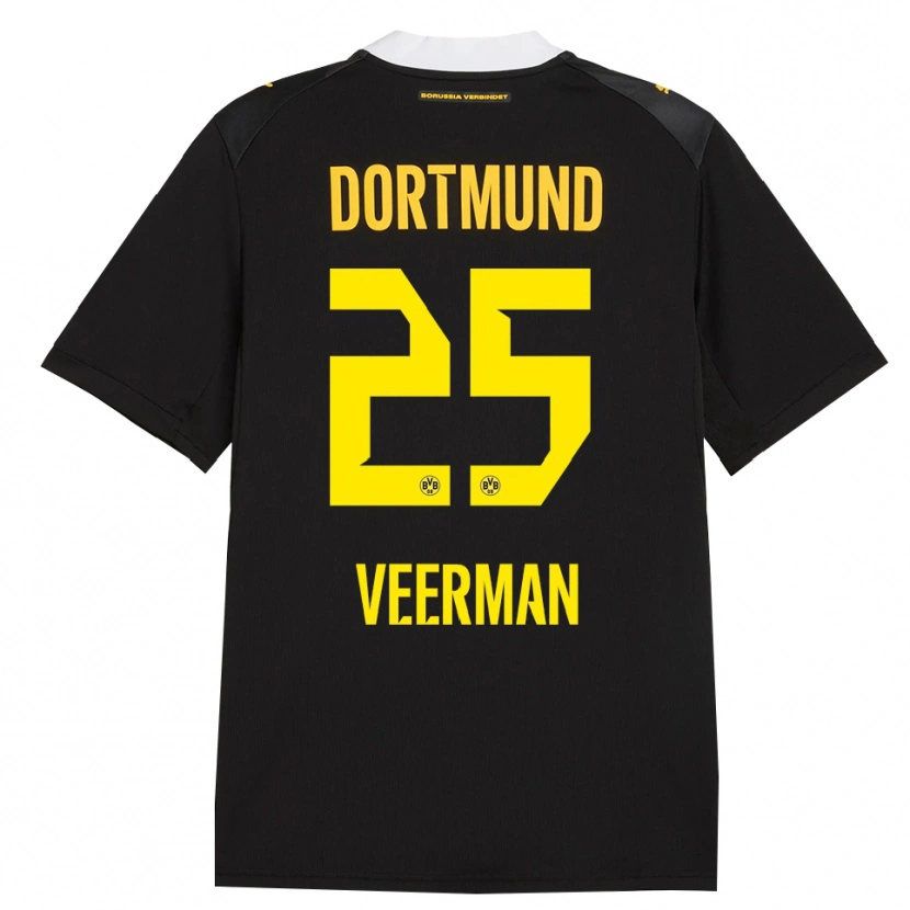 Danxen Kvinnor Joey Veerman #25 Svart Röd Gul Bortatröja Matchtröjor 2026/27 Tröjor T-Tröja