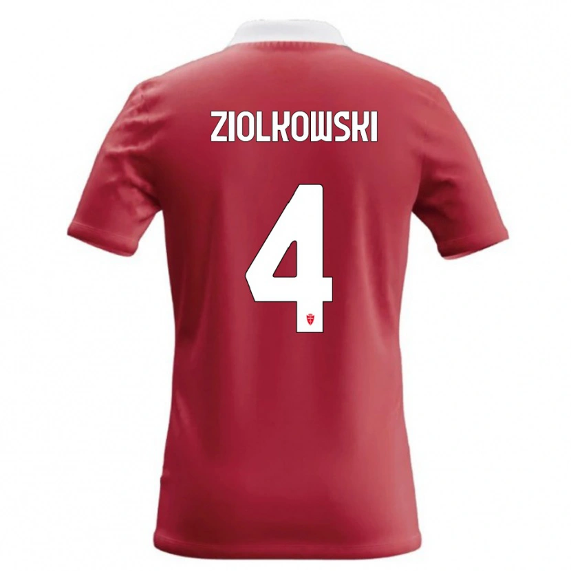 Danxen Kvinnor Jan Ziolkowski #4 Röd Vit Hemmatröja Matchtröjor 2026/27 Tröjor T-Tröja