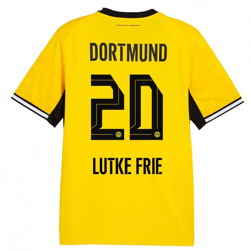 Danxen Kvinnor Dennis Lutke-Frie #20 Gul Svart Vit Hemmatröja Matchtröjor 2026/27 Tröjor T-Tröja