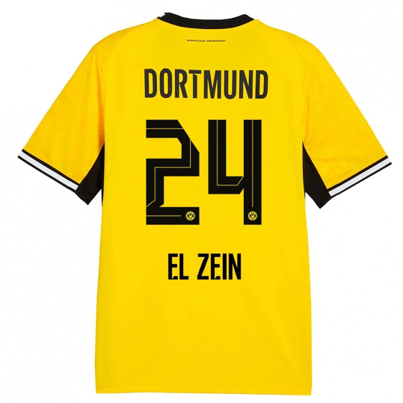 Danxen Kvinnor Abu-Bekir Omer El-Zein #24 Gul Svart Vit Hemmatröja Matchtröjor 2026/27 Tröjor T-Tröja