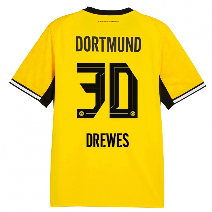 Danxen Kvinnor Patrick Drewes #30 Gul Svart Vit Hemmatröja Matchtröjor 2026/27 Tröjor T-Tröja