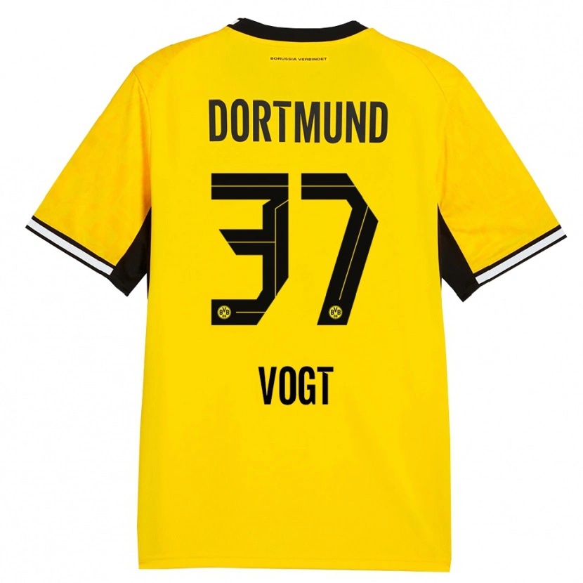 Danxen Kvinnor Levin Vogt #37 Gul Svart Vit Hemmatröja Matchtröjor 2026/27 Tröjor T-Tröja